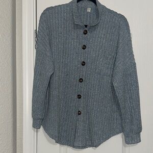 Women’s Gray Button-Up Sweater size Large